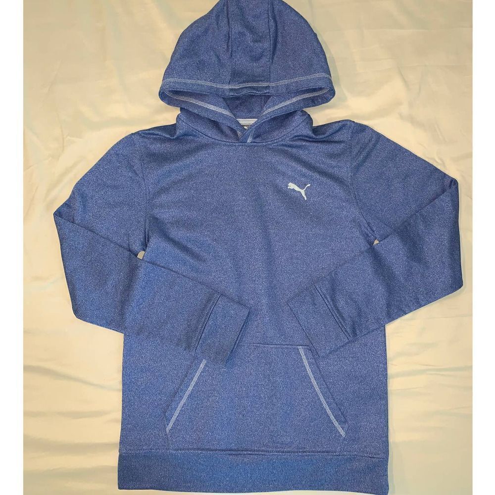 Puma Blue Heathered Boys Hoodie Size XL (18-20) - Picture 7 of 7